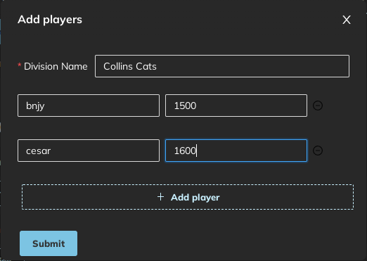 Image 4: Adding players to your tournament