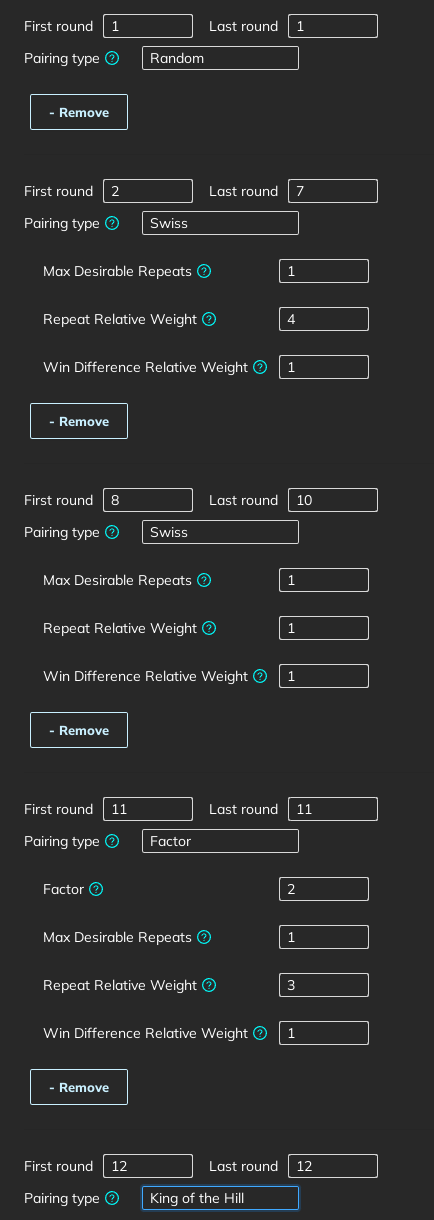 Image 8: Sample tournament pairings