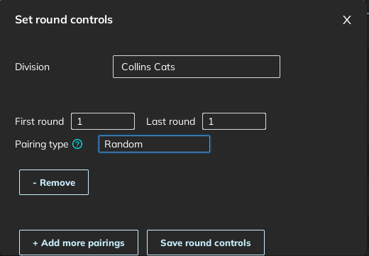 Image 5: Pairings main screen